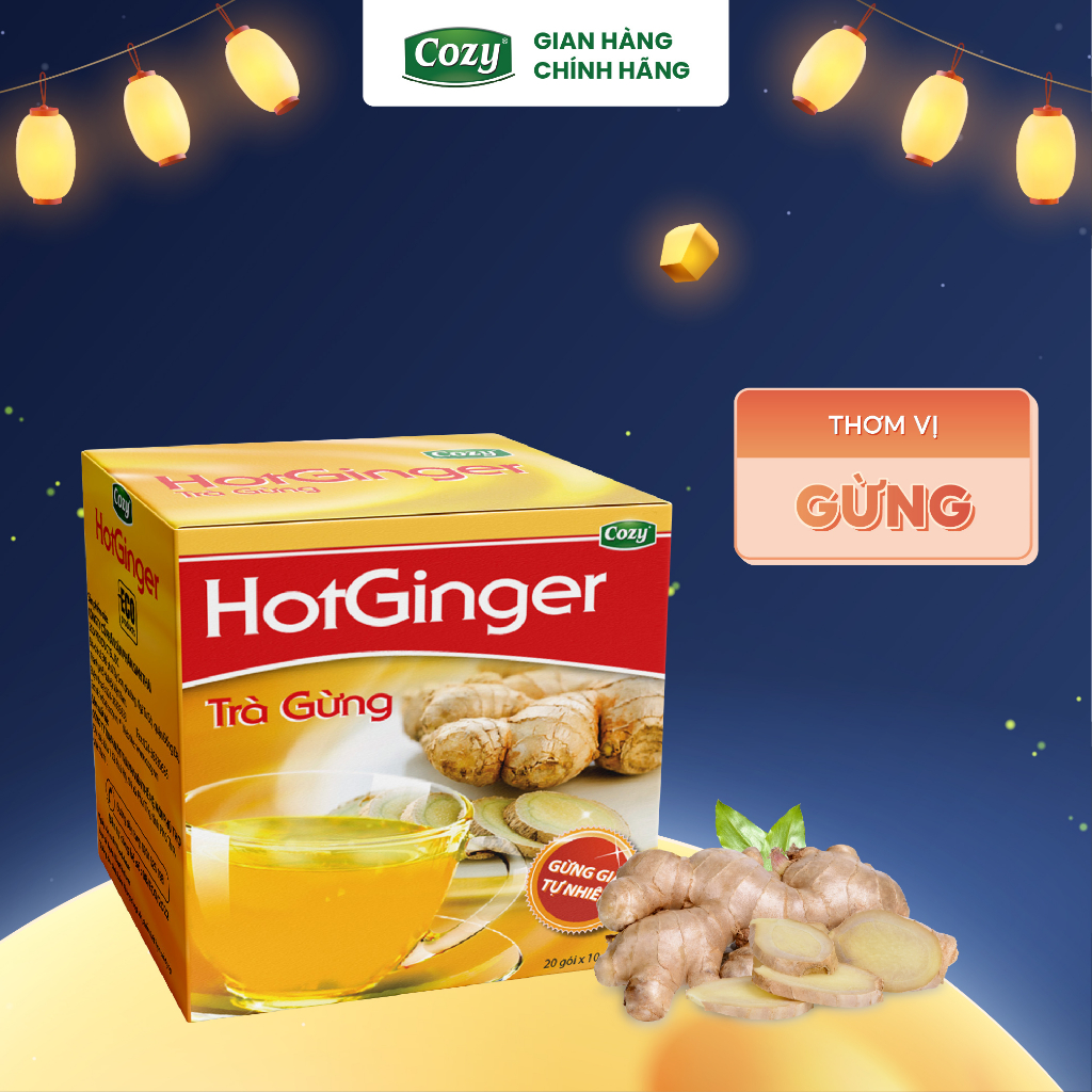 Trà Gừng hòa tan Hot Ginger Cozy (20 gói x 10g) - Cay và ngọt vị gừng, ngon và tiện