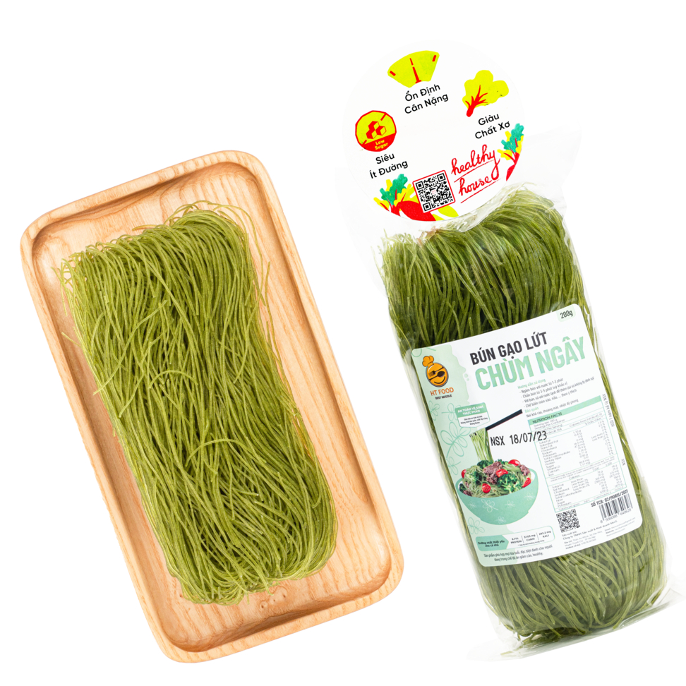 Bún Gạo Lứt Chùm Ngây HT Food thuần tự nhiên, thực dưỡng phù hợp ăn kiêng, giảm cân, eatclean gói 200g