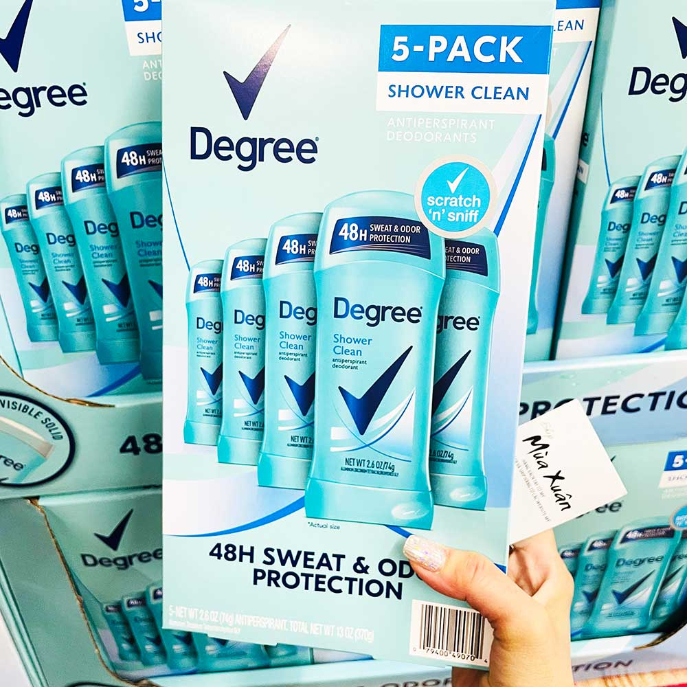 Lăn sáp khử mùi nữ Degree Women 74g Shower Clean | Sheer Powder | Pure Rain | Fresh - Mỹ