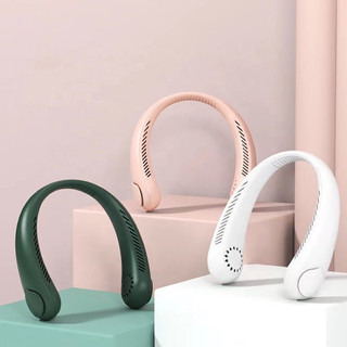 Quạt mini đeo cổ không cánh, quạt 2 bên phù hợp với tài xế xe ôm công nghệ, người thường xuyên phải ra ngoài