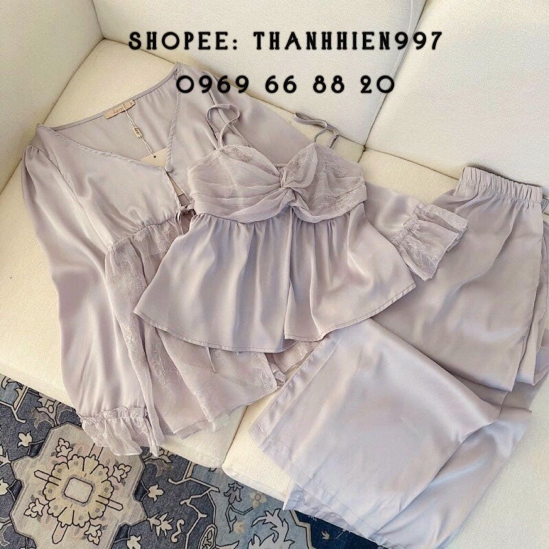♥️Hàng QC♥️Set 3 món tiêu thư lyly_Thanhhien997_lụa satin cao cấp 561.