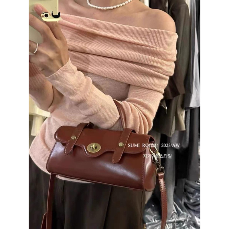 Áo trễ vai len dài tay 🍂