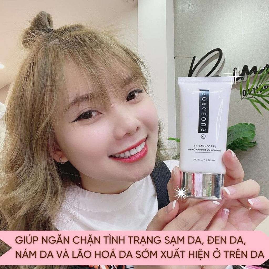 Kem chống nắng múi xù gorgeous trắng da, nâng tone, chống nước lâu trôi tuýp SPF50+PA+++