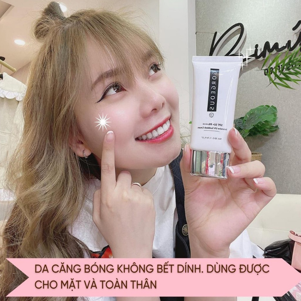 Kem chống nắng múi xù gorgeous trắng da, nâng tone, chống nước lâu trôi tuýp SPF50+PA+++