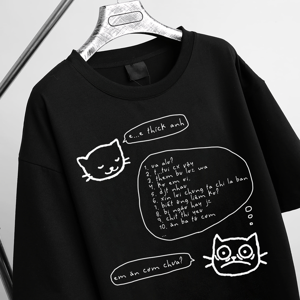 Áo thun oversize local brand Mèo cute vớ vẩn | Áo Vớ Vẩn | Cotton 230gsm