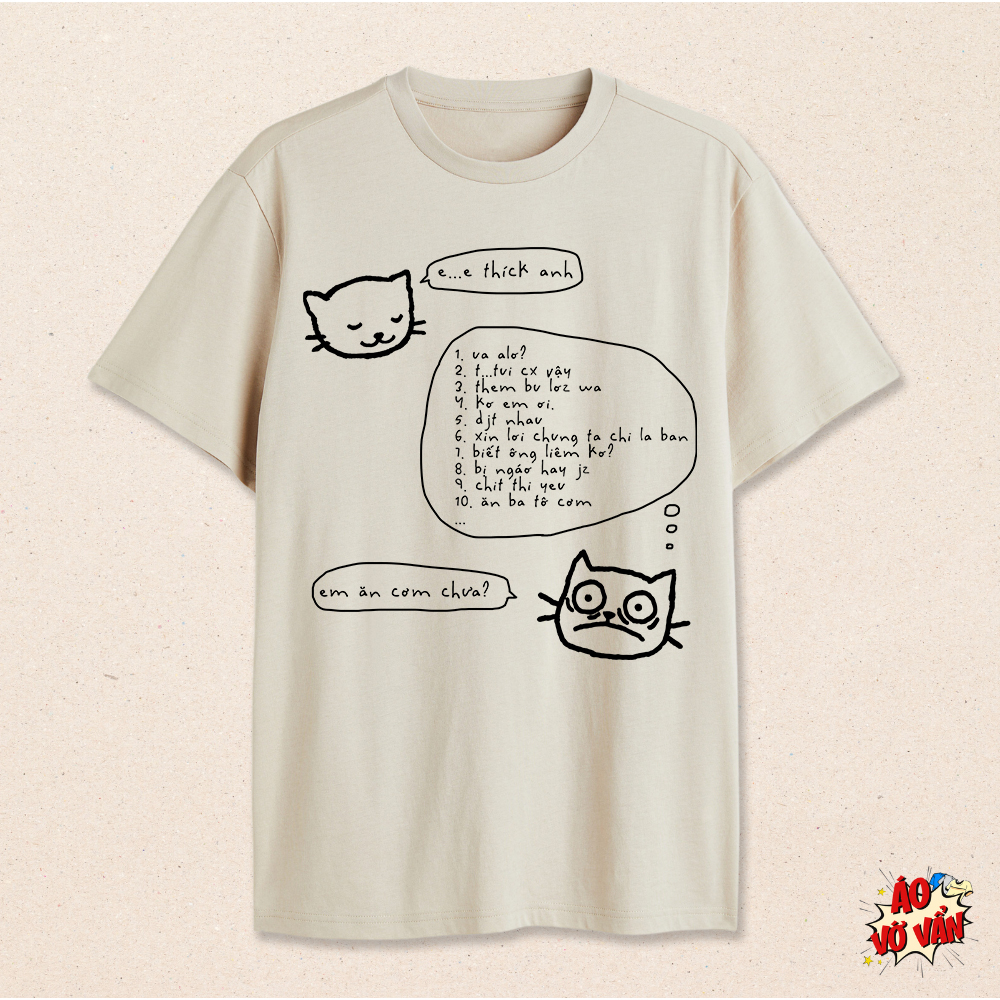 Áo thun oversize local brand Mèo cute vớ vẩn | Áo Vớ Vẩn | Cotton 230gsm