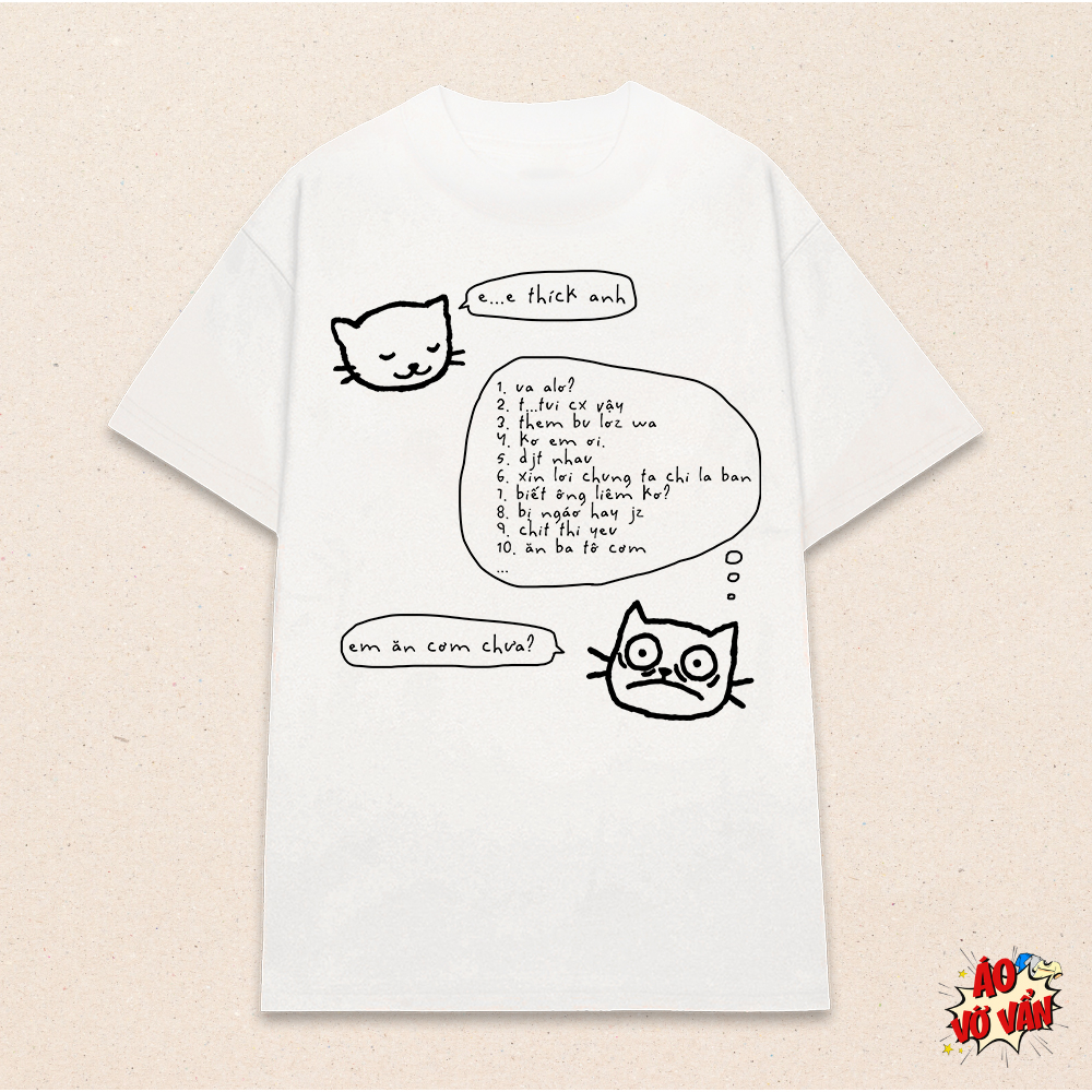 Áo thun oversize local brand Mèo cute vớ vẩn | Áo Vớ Vẩn | Cotton 230gsm