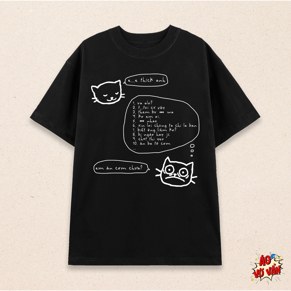 Áo thun oversize local brand Mèo cute vớ vẩn | Áo Vớ Vẩn | Cotton 230gsm