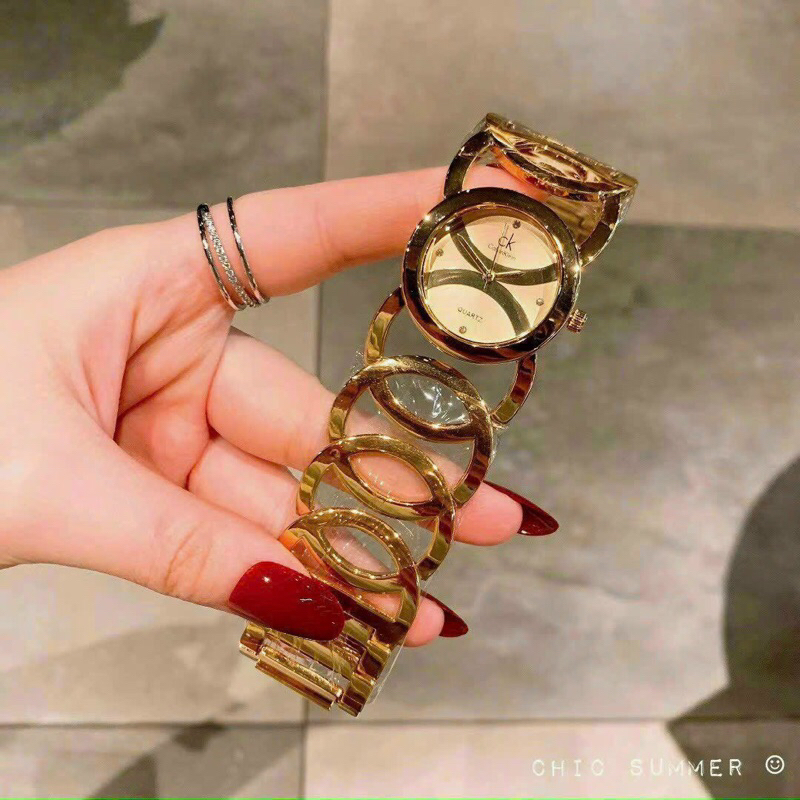 💐💐Đồng hồ nữ mặt tròn, xích kiền tay đẹp, thương hiệu CK, sz 30mm, chống nước chống xước
