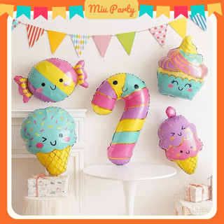 Bong Bóng Hình Kẹo Màu Pastel Ngọt Ngào Dễ Thương, Trang Trí Sinh Nhật Cho Bé Gái Miu Party