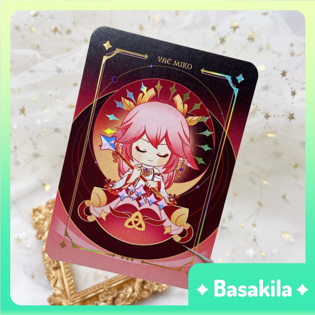 Card Bo Góc Ép Kim Không Nguyệt Chúc Phúc Genshin Impact
