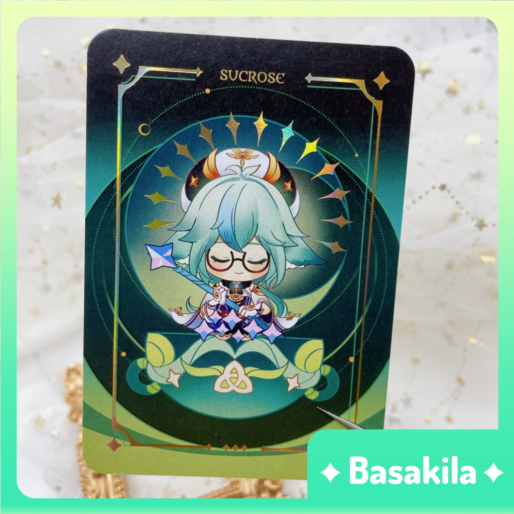 Card Bo Góc Ép Kim Không Nguyệt Chúc Phúc Genshin Impact