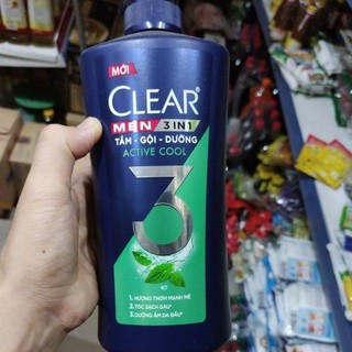 Dâu tắm gội CLEAR MEN 3 IN 1 630g(618ml)