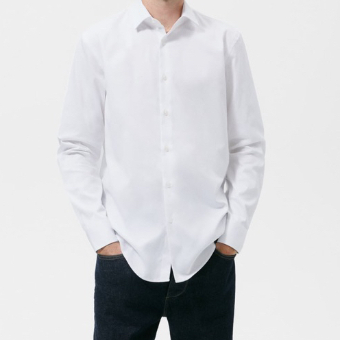 Áo sơ mi trắng dài tay Zara authentic TEXTURED NON-IRON size S