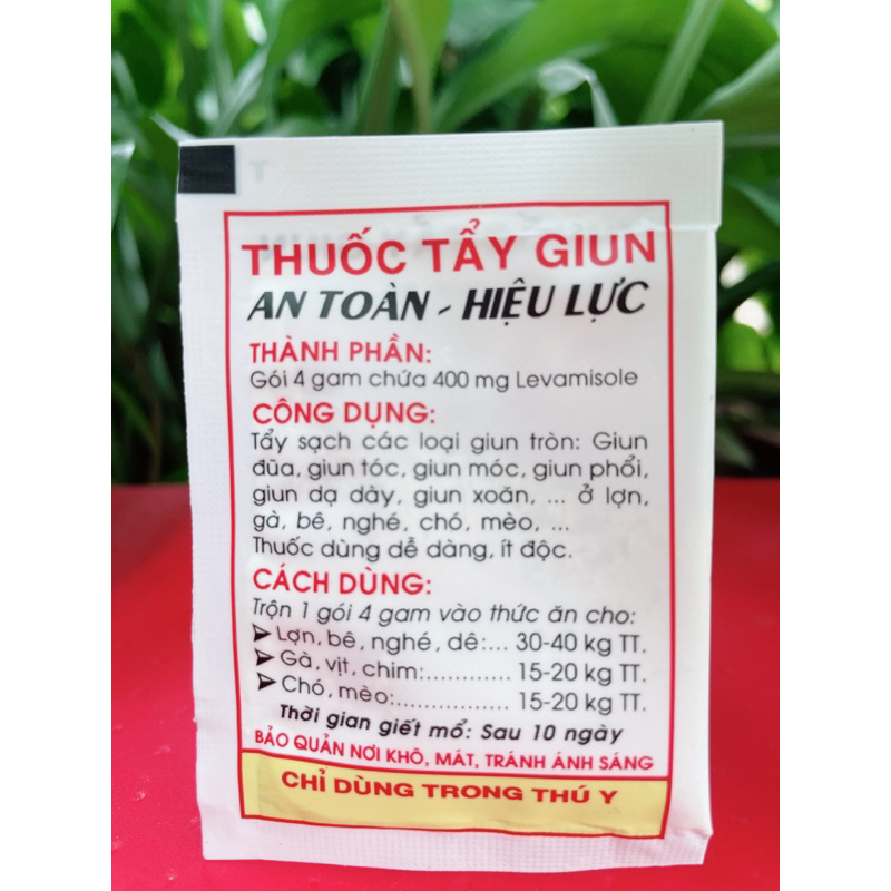 TAYZU ĐỎ 4g TH.UỐC TẨY GIUN,SỔ LÁI GIUN SÁN GÀ KÍ SINH TRÙNG CHÓ MÈO LỢN GÀ TRÂU BÒ DÊ CỪU