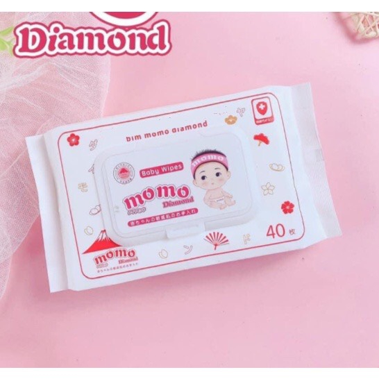 Khăn giấy ướt tự tan cao cấp Momo Diamond 40 tờ
