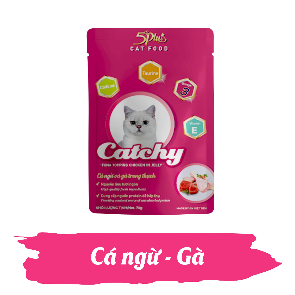 Thức ăn mèo Catchy gói 70gr
