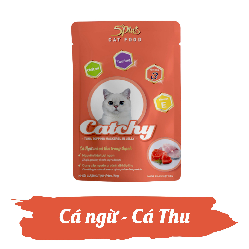 Thức ăn mèo Catchy gói 70gr