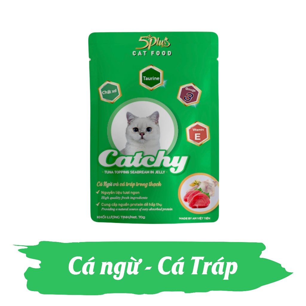 Thức ăn mèo Catchy gói 70gr