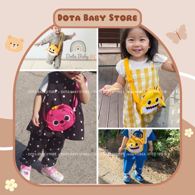 (KOREA) Túi Đeo Chéo BABYSHARK/PINKFONG Nội Địa Hàn Quốc Chính Hãng Cho Bé