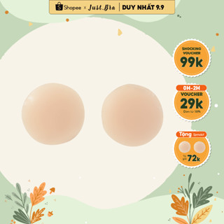 Miếng dán ngực Silicon nhiệt tự thân Just Bra không keo dán lành tính, siêu mỏng tàng hình SPMDSil_Tròn bé_Vỉ