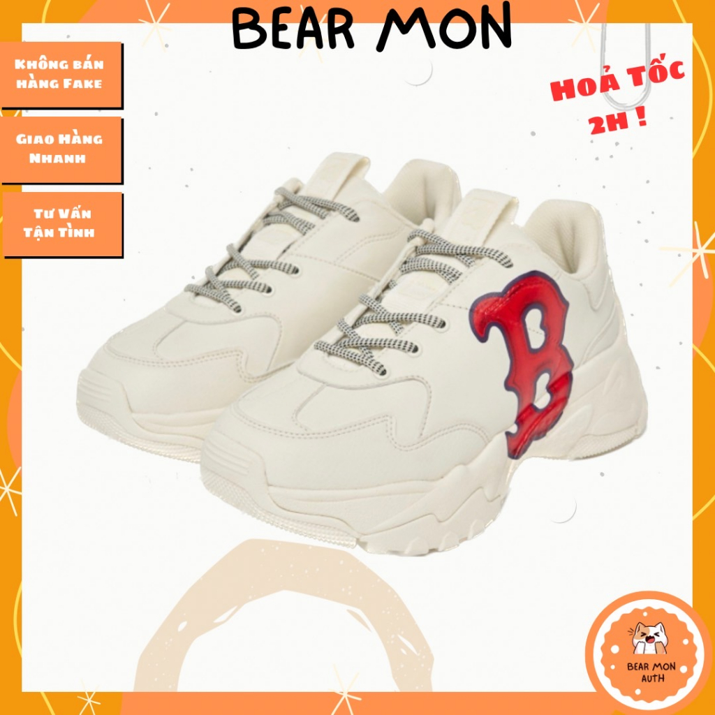 Giày MLB Big Ball Chunky A Classic Boston Red Sox 3Ashcs12N-43Rds Màu Trắng in chứ B lớn Màu Đỏ