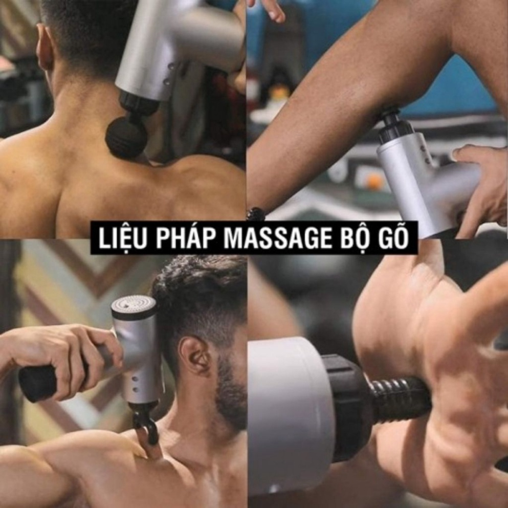Máy Massage Cầm Tay Cổ Vai Gáy 4 Đầu 6 Chế Độ - Máy Đấm Lưng Rung Mát xa Giúp Giãn Cơ Thư Giãn