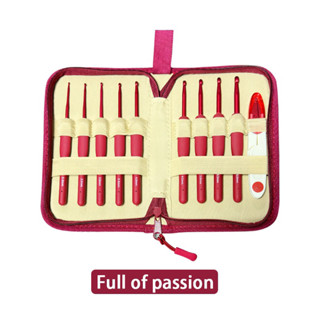  Bộ kim móc len tulip đỏ có ví đựng 