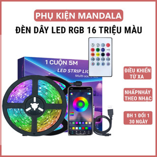 Đèn dây led RGB 16 triệu màu 2M 3M 5M điều khiển bằng điện thoại, nháy theo nhạc, trang trí decor phòng