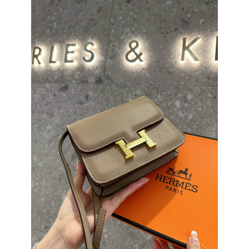 Túi khoá H size 20 da gạo-ảnh chụp thât