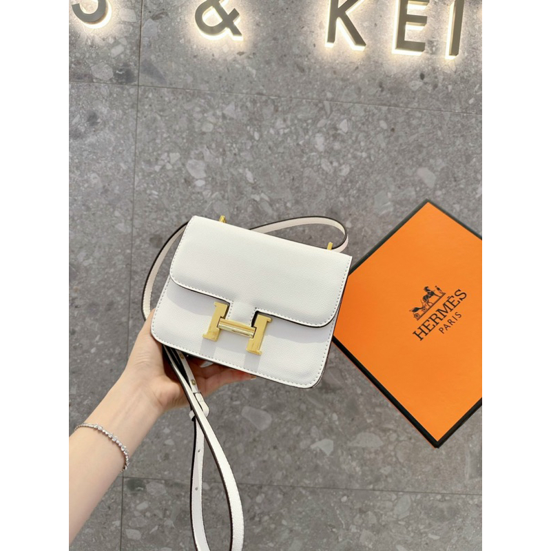 Túi khoá H size 20 da gạo-ảnh chụp thât