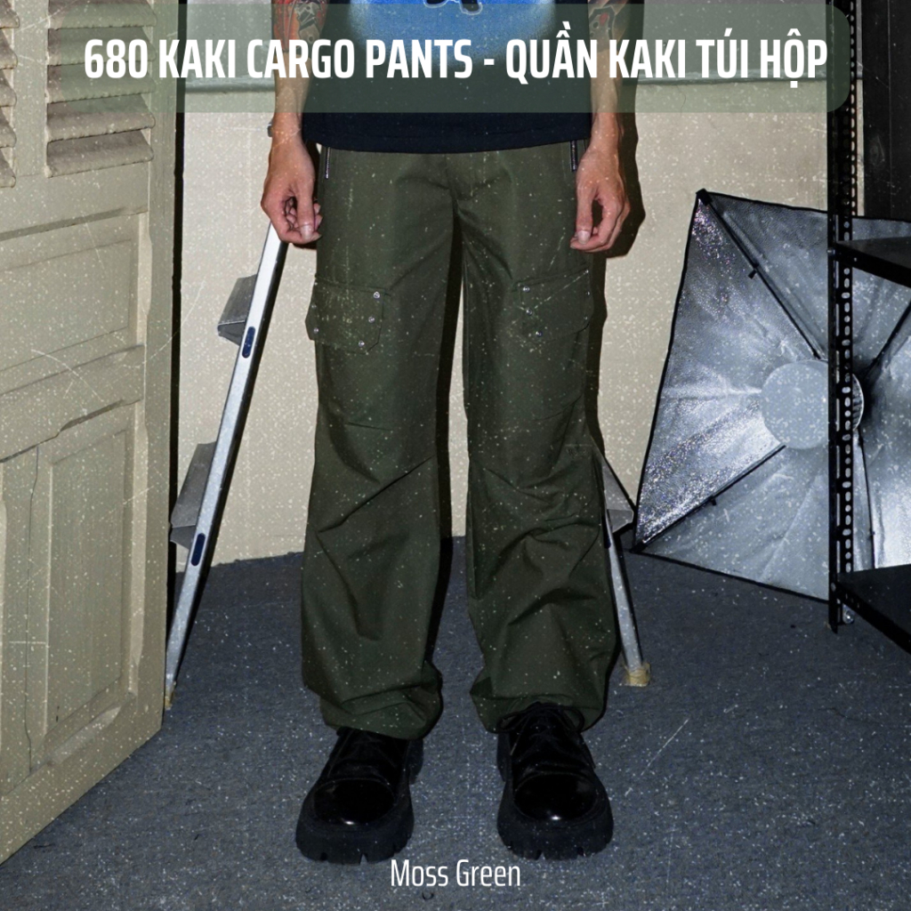 Quần dài túi hộp 680 Kaki Cargo Pants - HUNGOCBSTUDIO