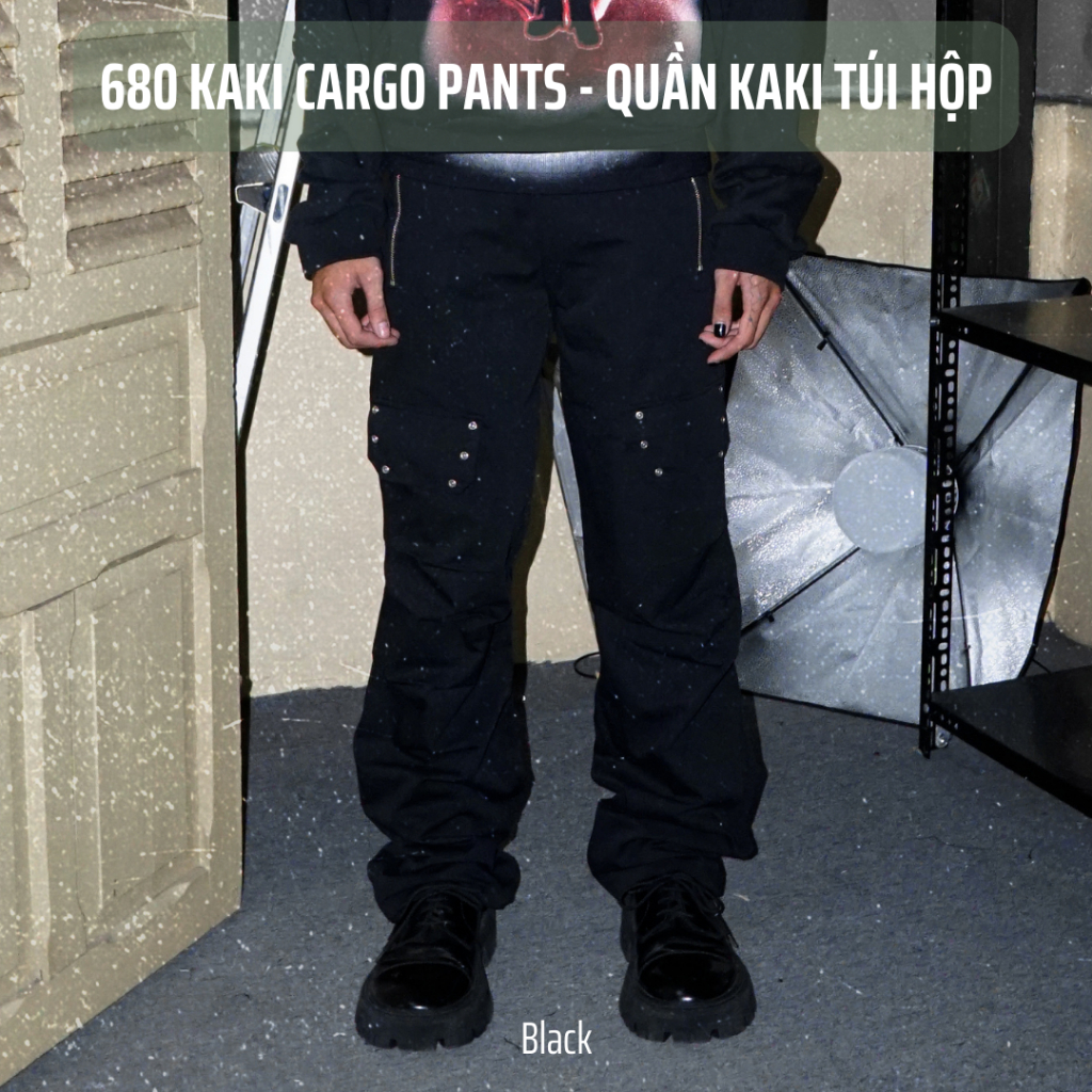 Quần dài túi hộp 680 Kaki Cargo Pants - HUNGOCBSTUDIO