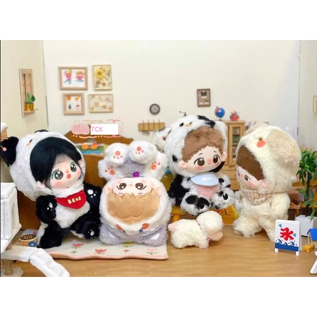 Bộ đồ liền thân thú bông cho bé doll 10cm 15cm 20cm không kèm dây đeo