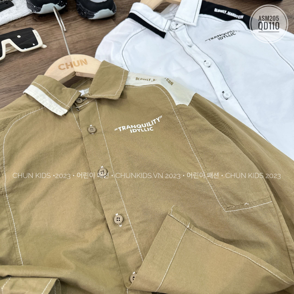 ASM205 - ÁO SOMI viền cổ 1 bên đáp vai bên còn lại TRANQUILITY IDYLLIC - 7034- CHO BÉ