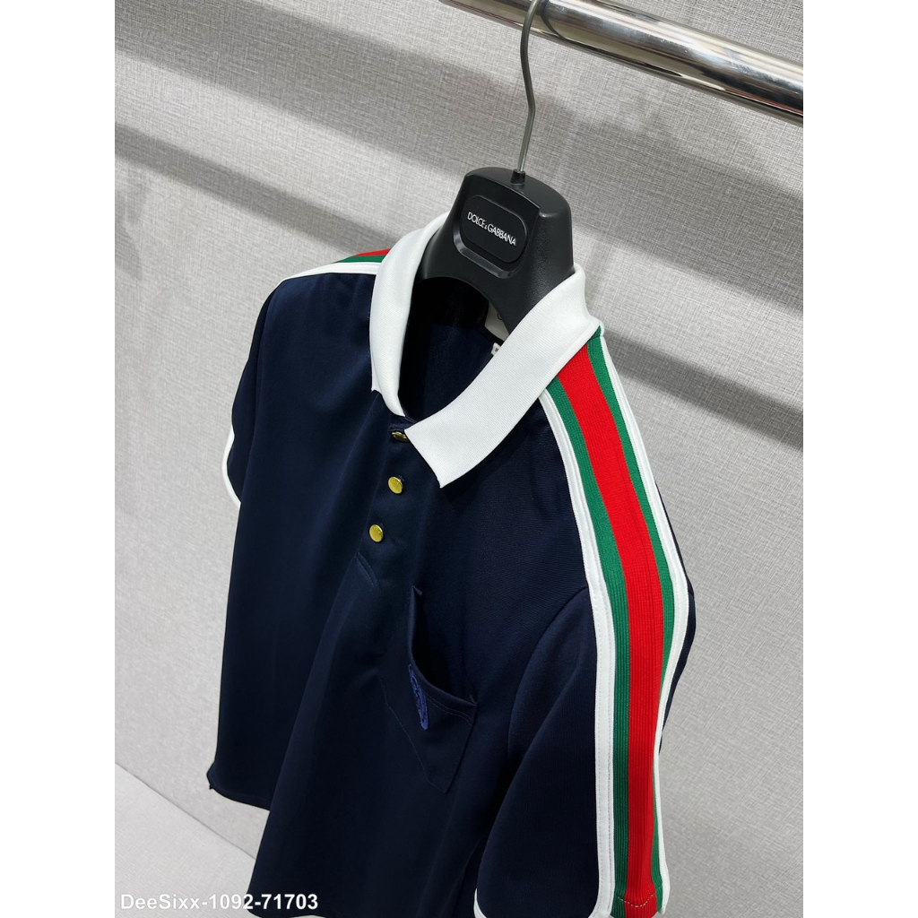 Áo polo GC nam cổ bẻ cotton gai dọc viền tay sọc đơn giản trẻ trung