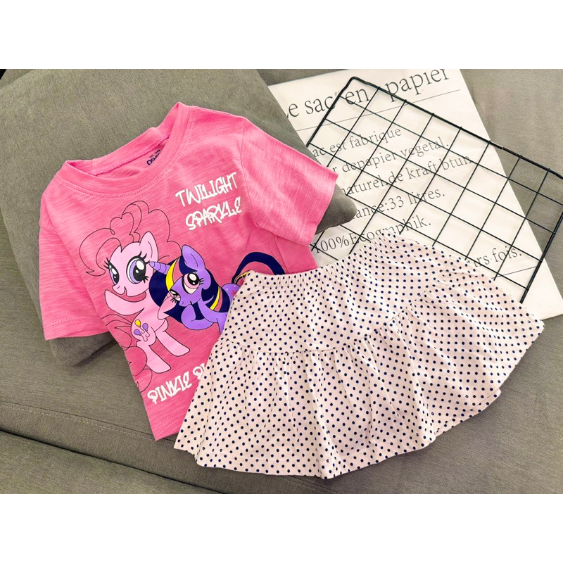 10-22kg | Đầm rời bé gái thun cotton chính phẩm, chân váy hoa có chip