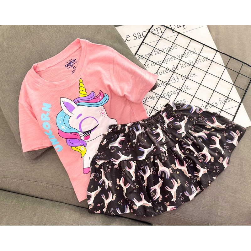 10-22kg | Đầm rời bé gái thun cotton chính phẩm, chân váy hoa có chip