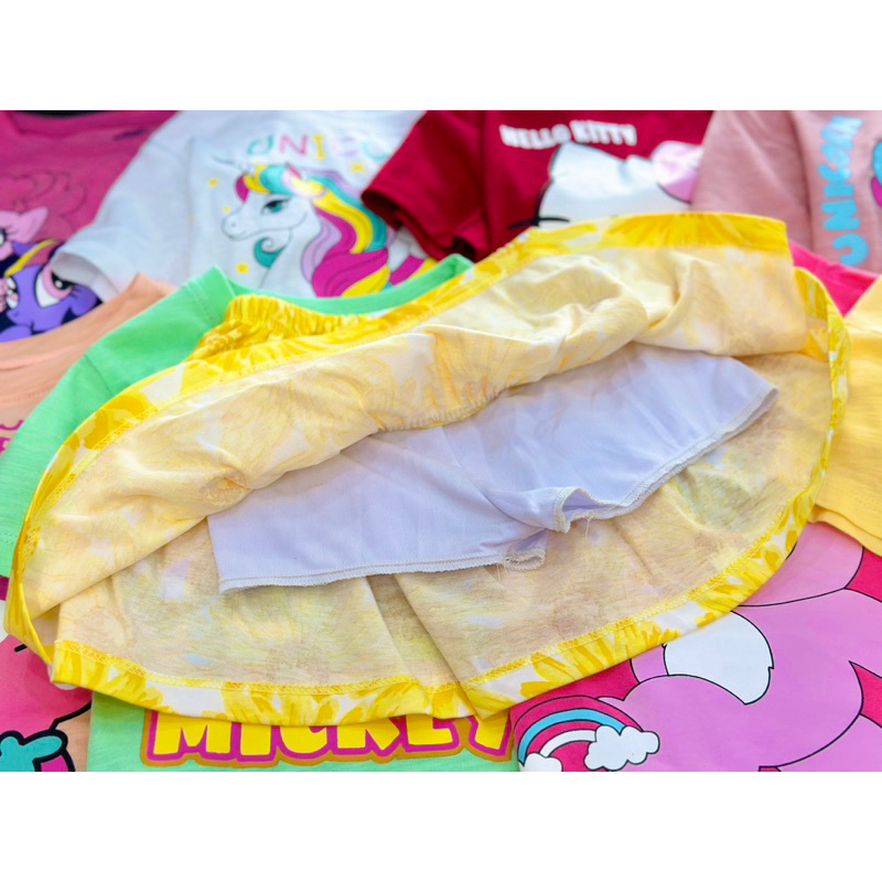 10-22kg | Đầm rời bé gái thun cotton chính phẩm, chân váy hoa có chip