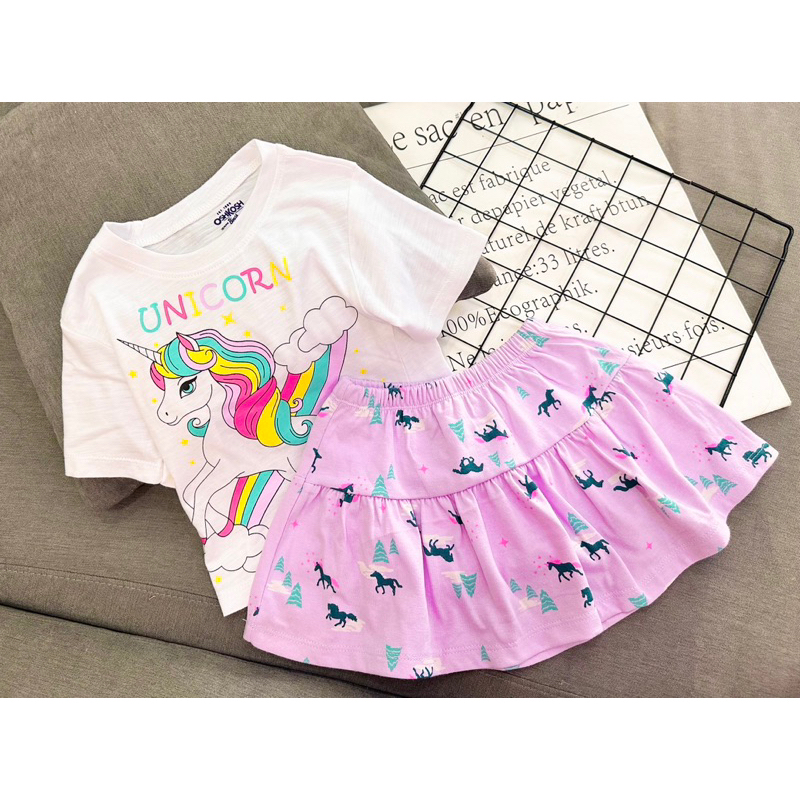 10-22kg | Đầm rời bé gái thun cotton chính phẩm, chân váy hoa có chip