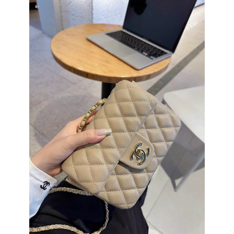 Túi đeo chéo da hạt size 18