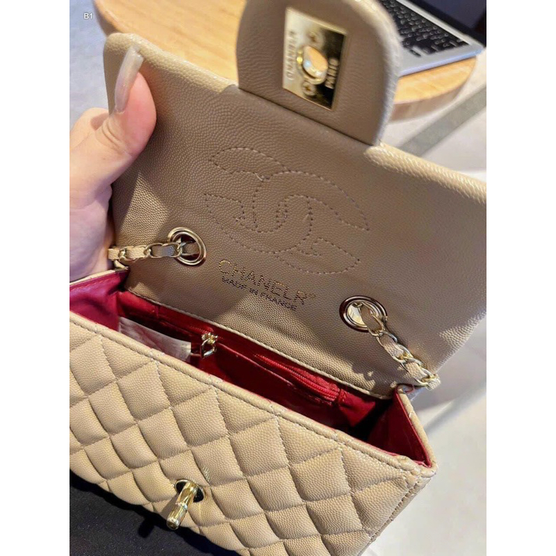 Túi đeo chéo da hạt size 18