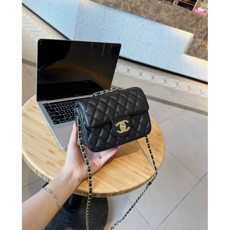 Túi đeo chéo da hạt size 18