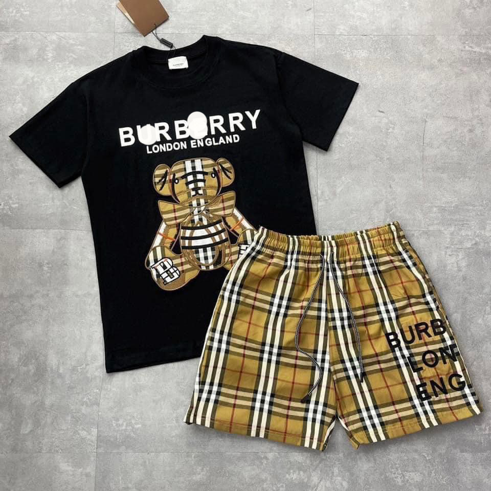 Bộ quần áo thun B Br cho bé, set thun họa tiết gấu, kid_genz