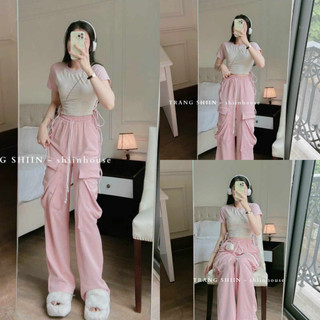 Sét Đồ bộ nữ kiểu dáng quần cotton lạnh, áo thun gân cao cấp năng động