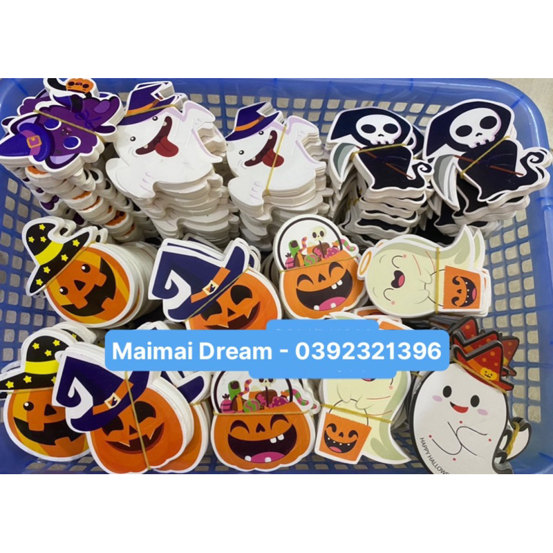 Set 60 giấy cắm kẹo Halloween, cute, Trung thu, Noel và Tết