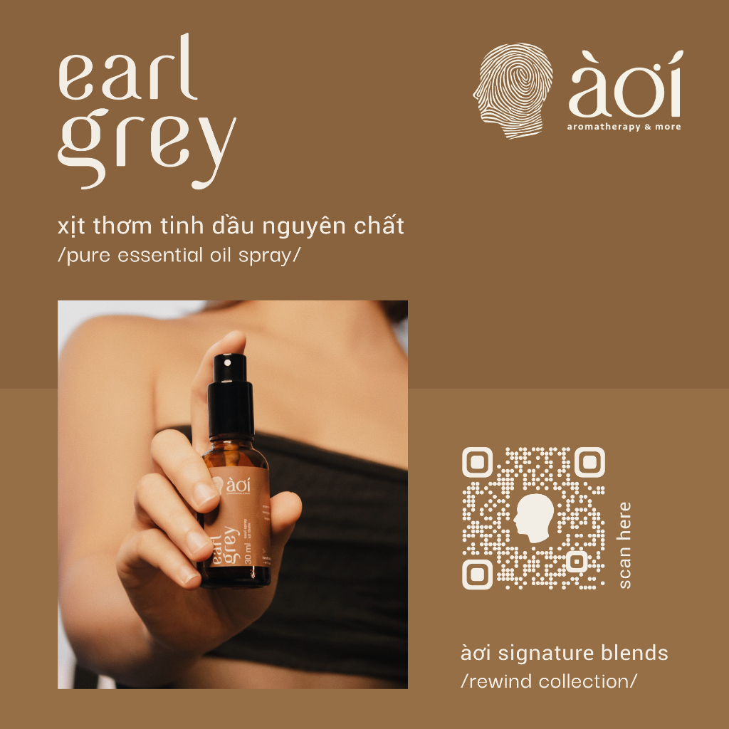 xịt thơm tinh dầu thiên nhiên earl grey | pure essential oil soul spray | àơi signature blend - earl grey in /rewind/