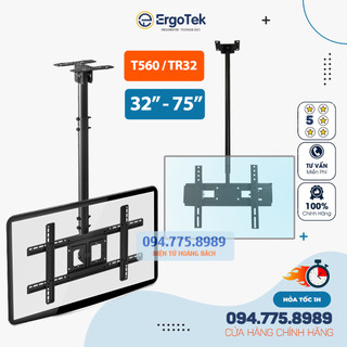 [ Hỏa Tốc ] Giá Treo Tivi Thả Trần NB T560 / ErgoTek E555 / TR32 32 - 43 Inch - Khung Treo Tivi Ngược Trần Nhà