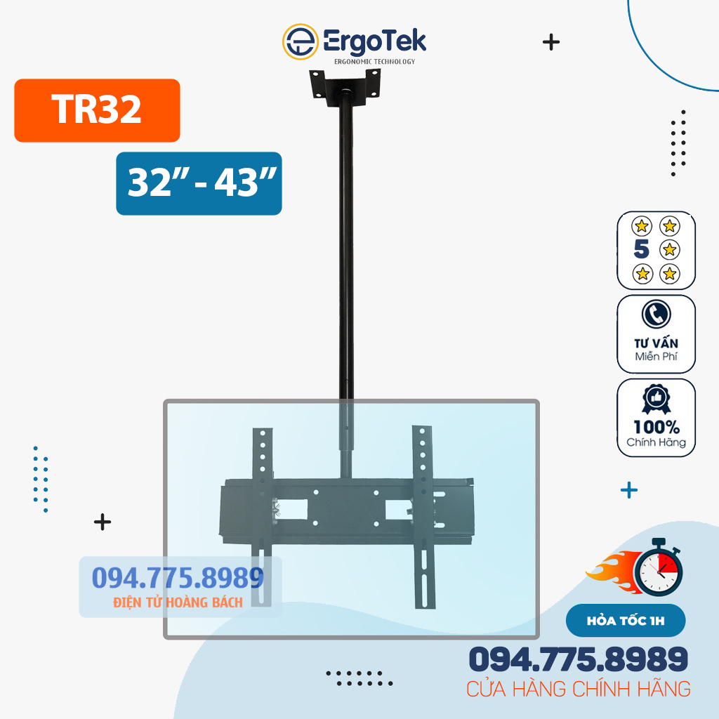 Giá Treo Tivi Thả Trần NB T560 32 - 75 Inch / TR32 32 - 43 Inch - Khung Treo Tivi Ngược Trần Nhà