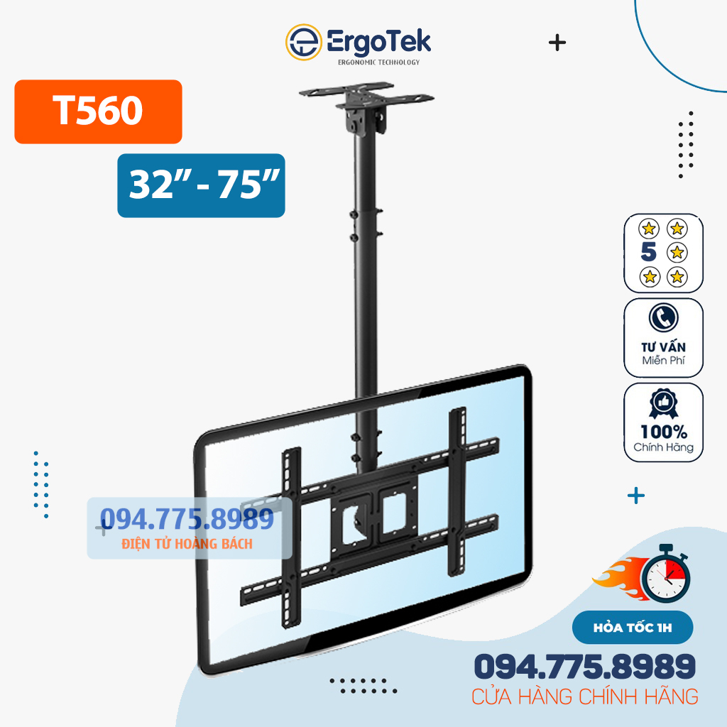 Giá Treo Tivi Thả Trần NB T560 32 - 75 Inch / TR32 32 - 43 Inch - Khung Treo Tivi Ngược Trần Nhà